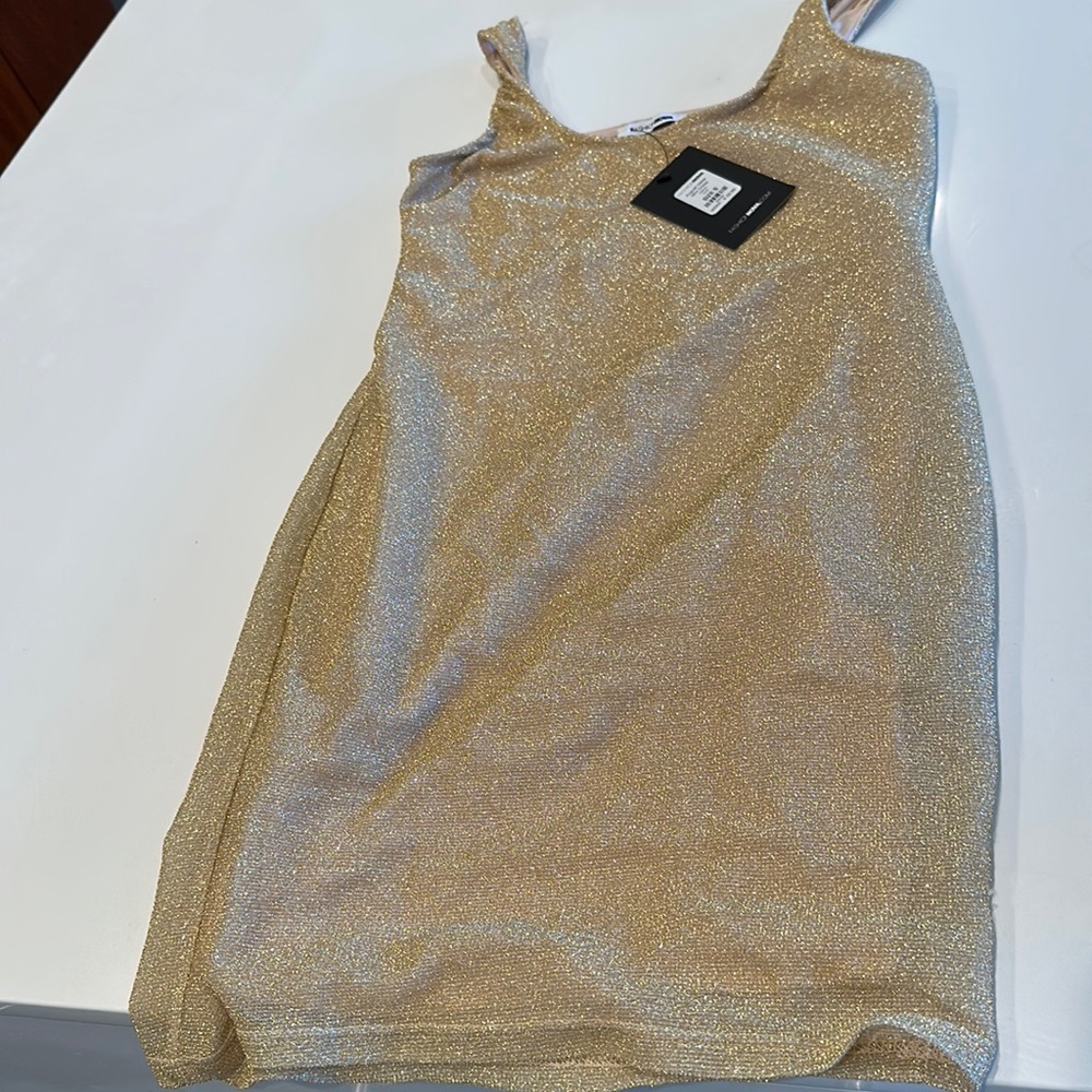 Gold sparkly mini dress